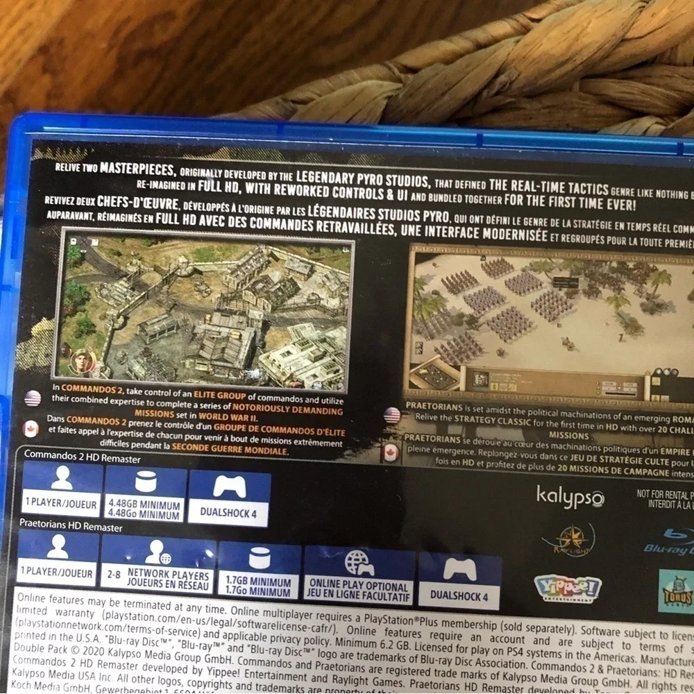 PS4 double pack Commardos 2 and Proectorians video games.